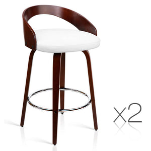 Ashley Rose Set of 2 Wooden Bar Stools - White - Ashley Rose