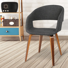 Load image into Gallery viewer, Ashley Rose Set of 2 Timber Wood and Fabric Dining Chairs - Charcoal - Ashley Rose