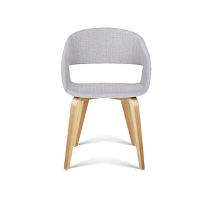 Ashley Rose Set of 2 Timber Wood and Fabric Dining Chairs - Light Grey - Ashley Rose