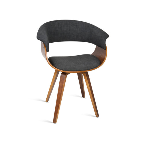 Ashley Rose Timber Wood and Fabric Dining Chair - Charcoal - Ashley Rose