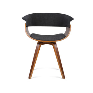 Ashley Rose Timber Wood and Fabric Dining Chair - Charcoal - Ashley Rose