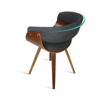 Load image into Gallery viewer, Ashley Rose Timber Wood and Fabric Dining Chair - Charcoal - Ashley Rose