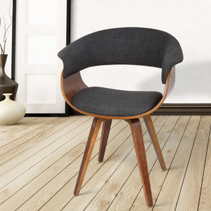 Ashley Rose Timber Wood and Fabric Dining Chair - Charcoal - Ashley Rose