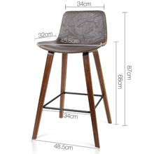 Load image into Gallery viewer, Ashley Rose Set of 2 PU Leather Bar Stools - Walnut - Ashley Rose