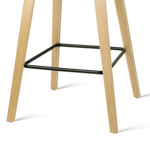 Ashley Rose Set of 2 Wooden Backless Bar Stools - Black - Ashley Rose