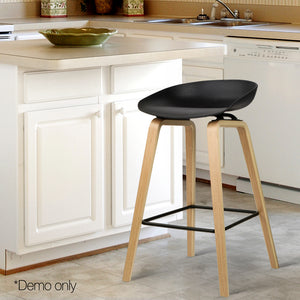 Ashley Rose Set of 2 Wooden Backless Bar Stools - Black - Ashley Rose