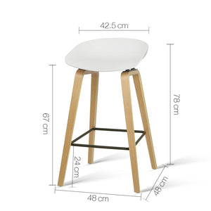 Ashley Rose Set of 2 Wooden Backless Bar Stools - White - Ashley Rose