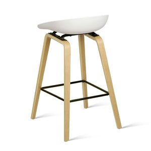 Ashley Rose Set of 2 Wooden Backless Bar Stools - White - Ashley Rose