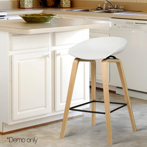 Ashley Rose Set of 2 Wooden Backless Bar Stools - White - Ashley Rose