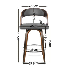 Load image into Gallery viewer, Ashley Rose Set of 2 Walnut Wooden Bar Stool - Grey and Walnut - Ashley Rose