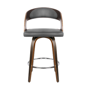 Ashley Rose Set of 2 Walnut Wooden Bar Stool - Grey and Walnut - Ashley Rose