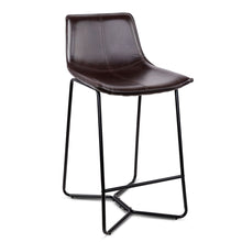 Load image into Gallery viewer, Ashley Rose Set of 2 PU Leather Bar Stools - Metal Black - Ashley Rose