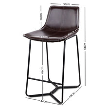 Load image into Gallery viewer, Ashley Rose Set of 2 PU Leather Bar Stools - Metal Black - Ashley Rose