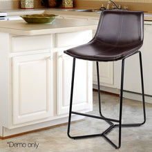 Load image into Gallery viewer, Ashley Rose Set of 2 PU Leather Bar Stools - Metal Black - Ashley Rose