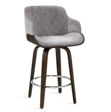 Load image into Gallery viewer, Ashley Rose 1x Kitchen Bar Stools Wooden Bar Stool Chairs Swivel Velvet Fabric Grey - Ashley Rose