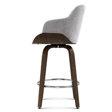 Load image into Gallery viewer, Ashley Rose 1x Kitchen Bar Stools Wooden Bar Stool Chairs Swivel Velvet Fabric Grey - Ashley Rose