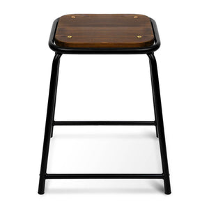 Ashley Rose Set of 4 Pine Wood Bar Stools - Black - Ashley Rose