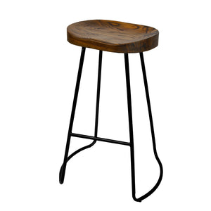 Ashley Rose Set of 2 Wooden Backless Bar Stools - Black - Ashley Rose