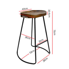 Load image into Gallery viewer, Ashley Rose Set of 2 Wooden Backless Bar Stools - Black - Ashley Rose