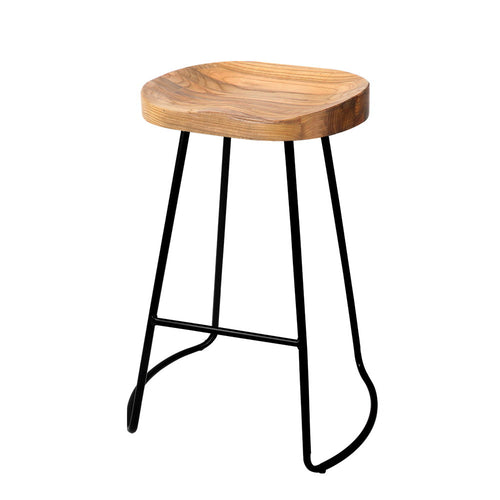 Ashley Rose Set of 2 Wooden Backless Bar Stools - Natural - Ashley Rose