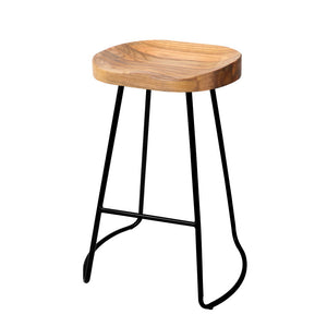 Ashley Rose Set of 2 Wooden Backless Bar Stools - Natural - Ashley Rose