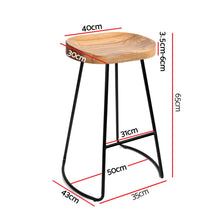 Load image into Gallery viewer, Ashley Rose Set of 2 Wooden Backless Bar Stools - Natural - Ashley Rose