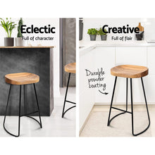 Load image into Gallery viewer, Ashley Rose Set of 2 Wooden Backless Bar Stools - Natural - Ashley Rose