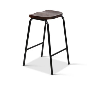 Ashley Rose Set of 2 Wooden Backless Bar Stools - Black - Ashley Rose