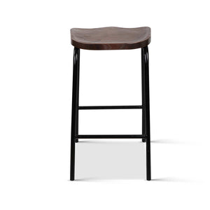 Ashley Rose Set of 2 Wooden Backless Bar Stools - Black - Ashley Rose