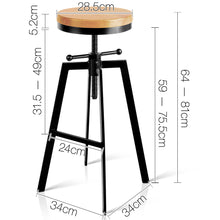 Load image into Gallery viewer, Ashley Rose Adjutable Height Swivel Bar Stool - Black - Ashley Rose