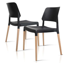 Load image into Gallery viewer, Ashley Rose Set of 4 Wooden Stackable Dining Chairs - Black - Ashley Rose