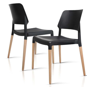 Ashley Rose Set of 4 Wooden Stackable Dining Chairs - Black - Ashley Rose