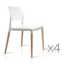 Load image into Gallery viewer, Ashley Rose Set of 4 Wooden Stackable Dining Chairs - White - Ashley Rose