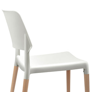 Ashley Rose Set of 4 Wooden Stackable Dining Chairs - White - Ashley Rose