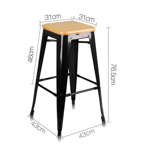 Ashley Rose Set of 2 Bamboo Backless Bar Stools - Black - Ashley Rose