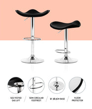 Load image into Gallery viewer, Ashley Rose 2x Gas Lift Bar Stools Swivel Chairs Leather Chrome Black - Ashley Rose