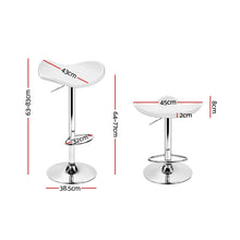 Load image into Gallery viewer, Ashley Rose 2x Gas Lift Bar Stools Swivel Chairs Leather Chrome White - Ashley Rose