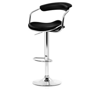 Ashley Rose 2x Leather Bar Stools ADE Kitchen Chairs Swivel Bar Stool Black Gas Lift - Ashley Rose