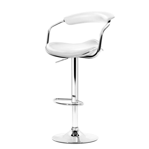 Ashley Rose Set of 2 PU Leather Bar Stools - White - Ashley Rose