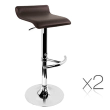 Load image into Gallery viewer, Ashley Rose Set of 2 PU Leather Bar Stools - Chocolate - Ashley Rose