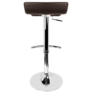 Ashley Rose Set of 2 PU Leather Bar Stools - Chocolate - Ashley Rose