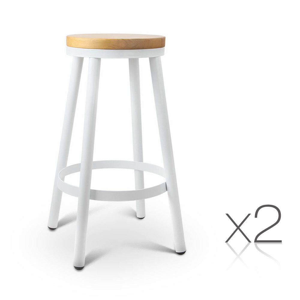 Ashley Rose Set of 2 Wooden Stackable Bar Stools - Ashley Rose