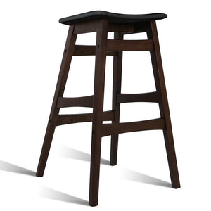 Ashley Rose Set of 2 Wooden and Padded Bar Stools - Black - Ashley Rose