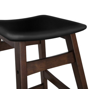 Ashley Rose Set of 2 Wooden and Padded Bar Stools - Black - Ashley Rose