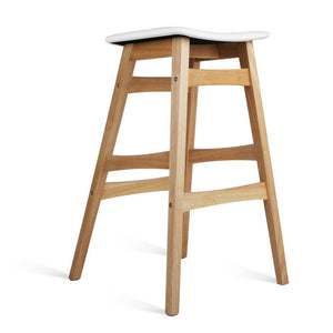 Ashley Rose Set of 2 Wooden and Padded Bar Stools - White - Ashley Rose