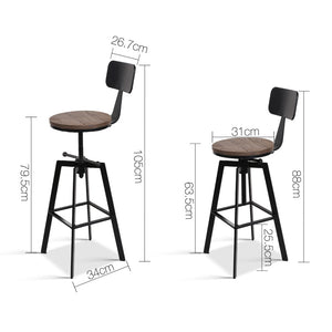 Ashley Rose Rustic Industrial Metal Bar Stool - Ashley Rose