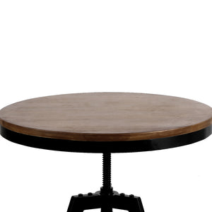 Ashley Rose Elm Wood Round Dining Table - Dark Brown - Ashley Rose