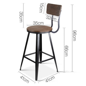 Ashley Rose Industrial Swivel Bar Stool - Black - Ashley Rose