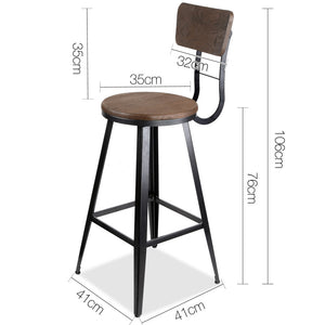 Ashley Rose Industrial Swivel Bar Stool - Black - Ashley Rose