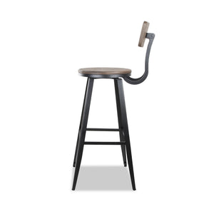 Ashley Rose Industrial Swivel Bar Stool - Black - Ashley Rose